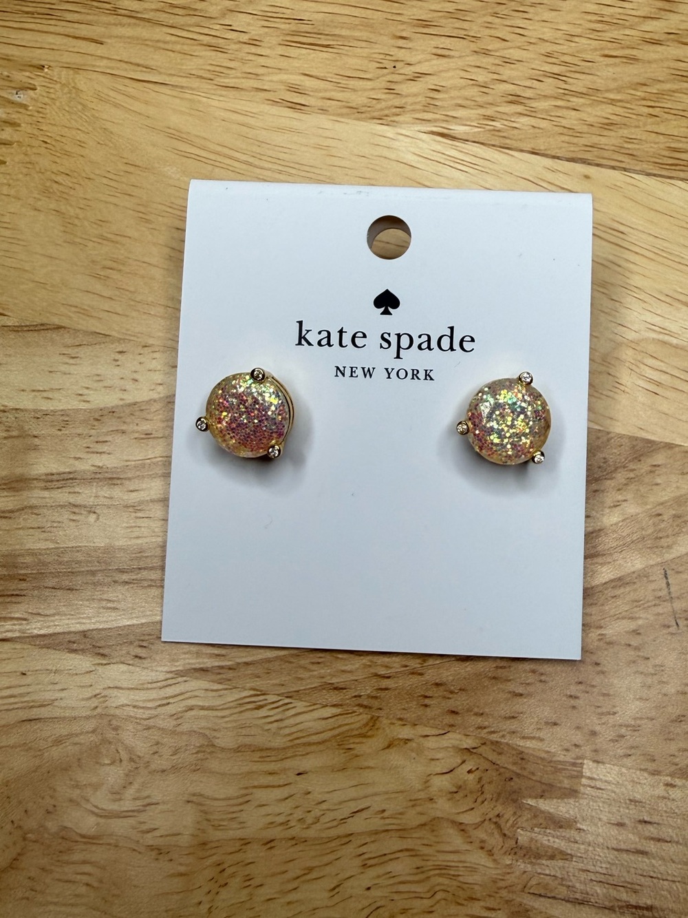 kate spade Opal Glitter Rise and Shine Stud Earrings NWT $39 - Picture 2 of 7